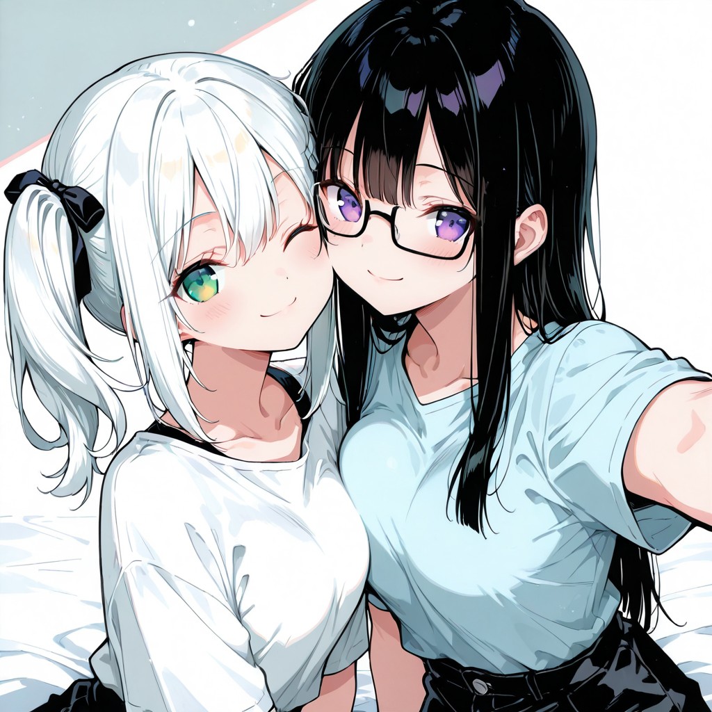 ゆきねとはるか、頬を寄せ合う姉妹