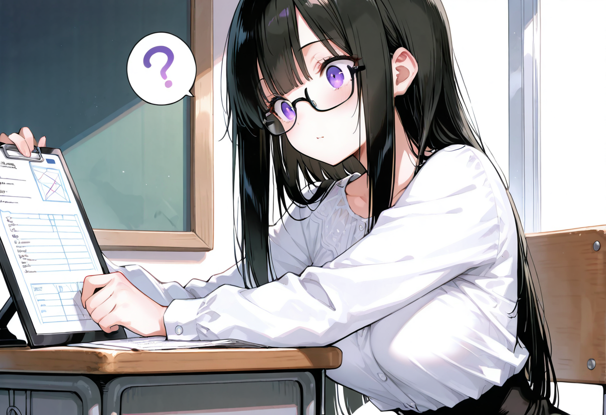 図面を確認するゆきね